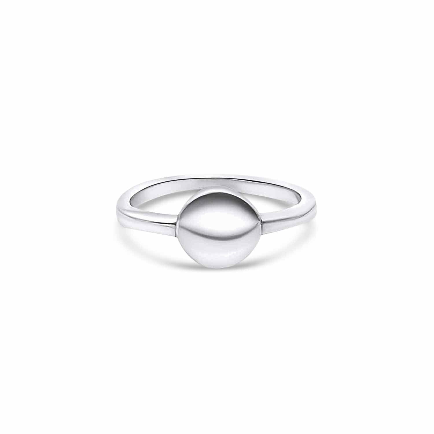 Bague ronde plate argent sale